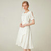 famecoco范可儿白色连衣裙女夏绑带收腰显瘦气质中长裙F193FA001 商品缩略图0