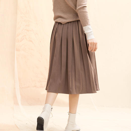 famecoco范可儿半身裙女A字裙百褶裙中长款F201HA101 商品图3