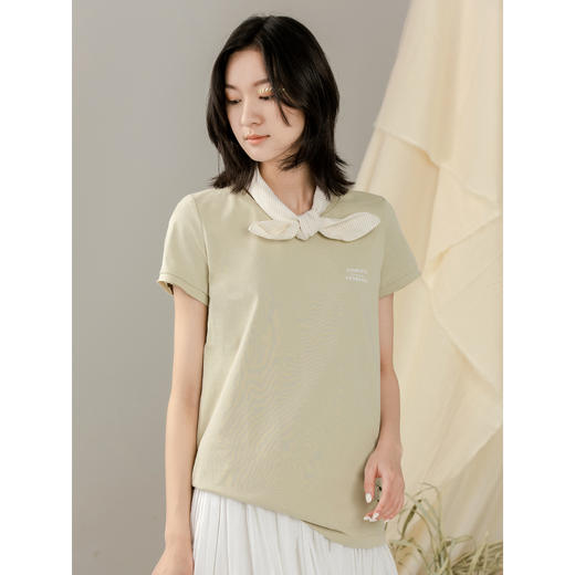 famecoco范可儿短袖T恤女ins潮夏韩版纯棉字母破洞短袖T恤女F203BB017 商品图1