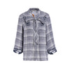 famecoco范可儿秋季长袖格子衬衫女刺绣系带上衣F195BD021 商品缩略图4
