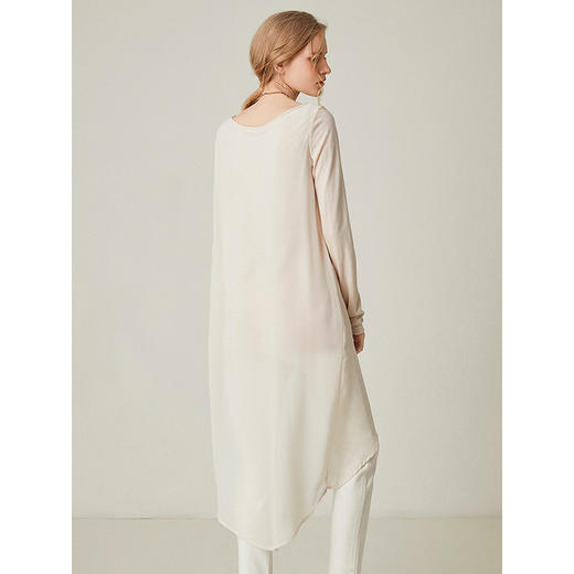 famecoco范可儿长袖T恤显瘦假两件时尚上衣F195BE005 商品图1