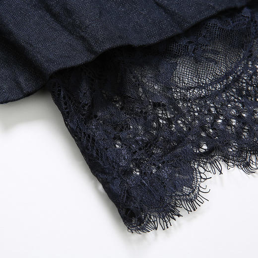 famecoco范可儿连衣裙宽松显瘦蕾丝下摆长款连衣裙F195FA017 商品图2