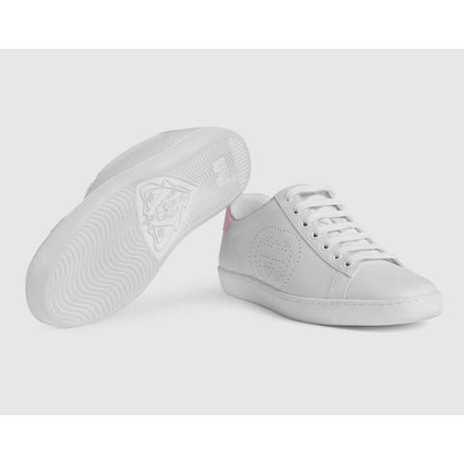 GUCCI 古驰 Ace系列女士互扣式双G运动鞋 粉尾 白色 598527 AYO70 9076 商品图3