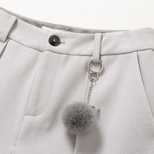 Famecoco范可儿西装裤直筒宽松毛呢休闲裤长裤F198GA018 商品图3