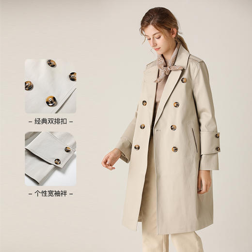 famecoco范可儿气质中长款风衣外套F201AA012 商品图2