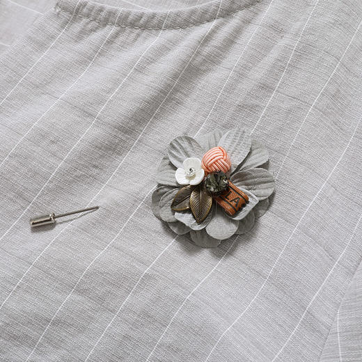 famecoco范可儿女士衬衫新款夏短袖v领外穿宽松百搭上衣F193BD010 商品图3