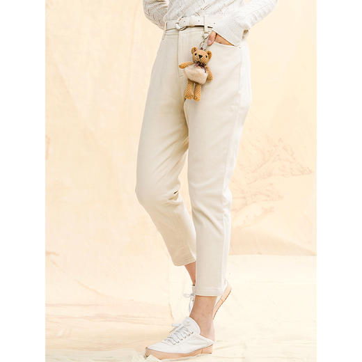 Famecoco范可儿高腰显瘦时尚百搭长裤小脚休闲裤F198GA002 商品图1