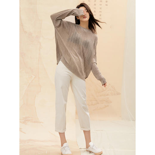 famecoco范可儿毛衣针织衫薄款打底内搭套头上衣F195DB137 商品图3