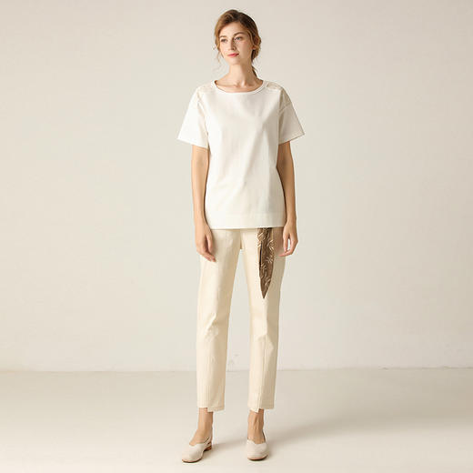 famecoco范可儿短袖t恤女短袖百搭上衣女F203BB002 商品图2