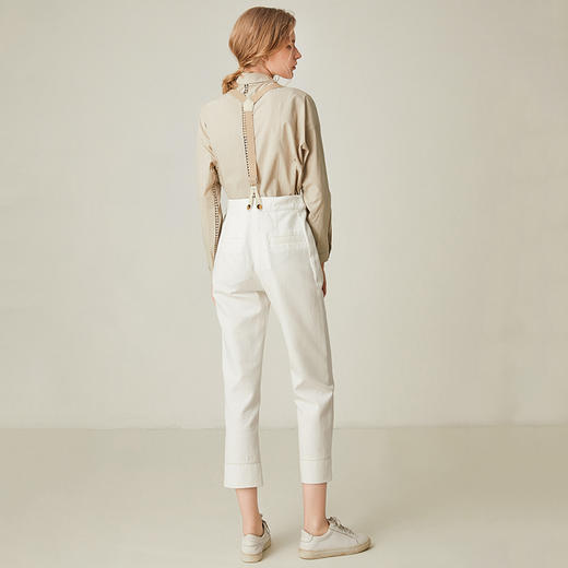 famecoco范可儿背带裤女2020春季直筒显瘦可拆带休闲裤F191GA026 商品图1