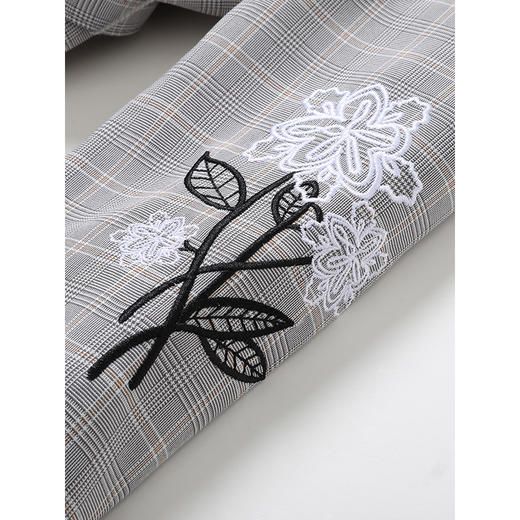 Famecoco范可儿秋季格子风衣女收腰宽松气质中长款F195AA003 商品图3