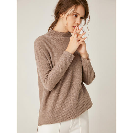 Famecoco范可儿针织衫宽松中高领套头羊毛衫F198DB012 商品图0