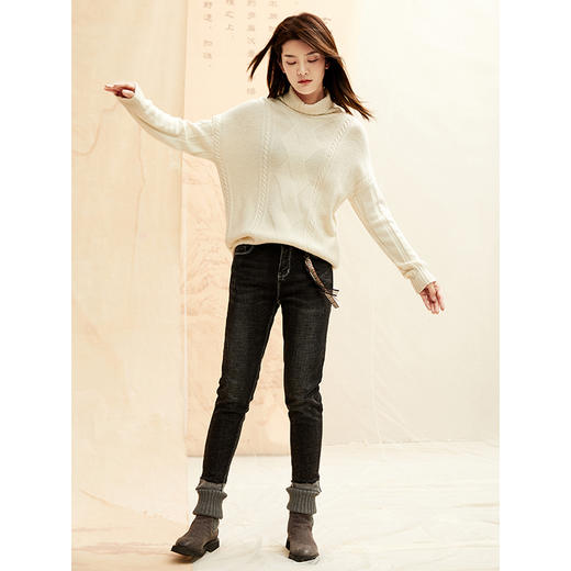 Famecoco范可儿修身牛仔裤显瘦铅笔裤F198GA023 商品图1