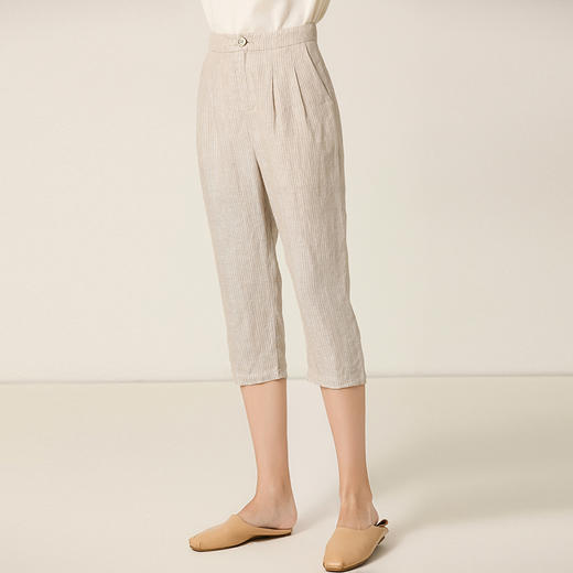 Famecoco范可儿休闲裤显瘦哈伦小脚七分裤女F203GA039 商品图0