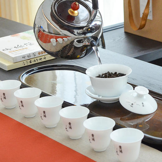 霏鸿 茶具套装白瓷功夫茶具 品茗杯公道杯三才盖碗120ml 商品图1