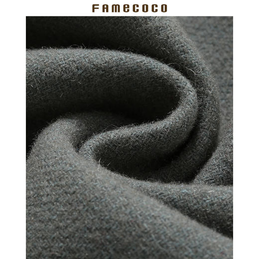 famecoco范可儿2020秋冬季女士大衣中长款收腰气质外套F177AC019 商品图3