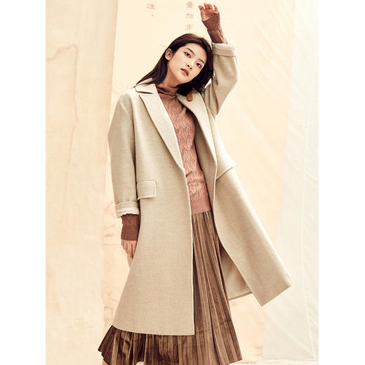 Famecoco范可儿大衣冬毛呢外套中长款F198AC112 商品图0