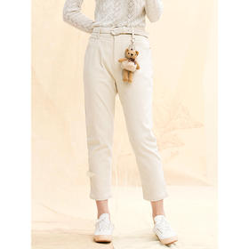 Famecoco范可儿高腰显瘦时尚百搭长裤小脚休闲裤F198GA002