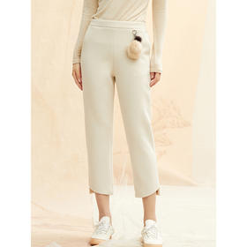 famecoco范可儿裤子女秋冬显瘦百搭休闲直筒裤F198GA001