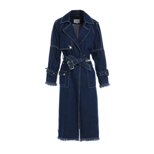 Famecoco范可儿复古牛仔外套中长款收腰风衣F195AA025 商品图4