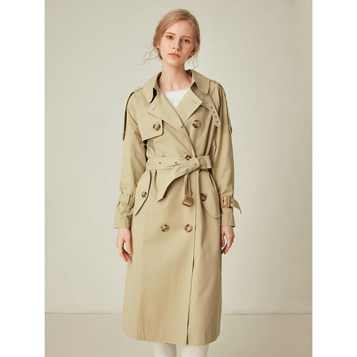 Famecoco范可儿秋季英伦风风衣女收腰气质中长款F185AA028 商品图0