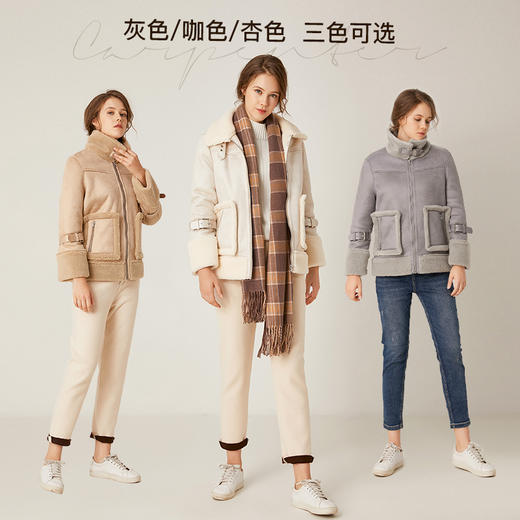 Famecoco范可儿麂皮绒车风修身显瘦时尚外套F198AB001 商品图4