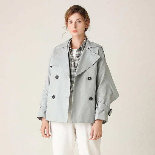Famecoco范可儿风衣外套优雅收腰显瘦短款风衣F201AB001 商品图2