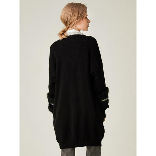 famecoco范可儿针织开衫中长款外套F191DA113 商品图3