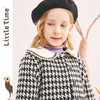 littletime童装千鸟格毛呢大衣 2022冬新款中长款黑白加厚外套 商品缩略图2