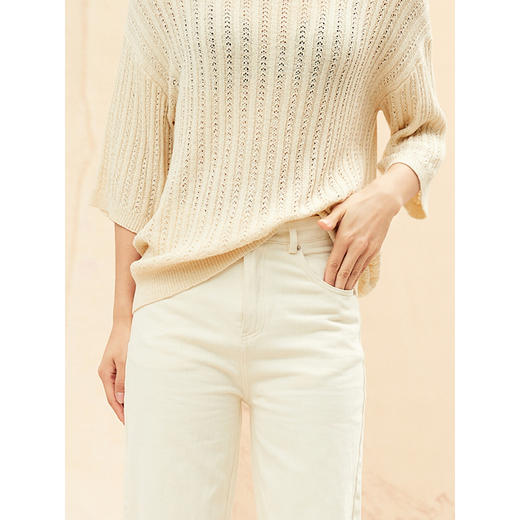 famecoco范可儿针织衫女2021年春季圆领内搭套头上衣F191DB005 商品图2