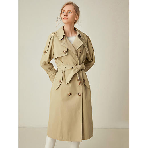 Famecoco范可儿秋季英伦风风衣女收腰气质中长款F185AA028 商品图2