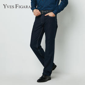 YvesFigarau伊夫·费嘉罗商务休闲直筒宽松弹力舒适长牛仔裤861421
