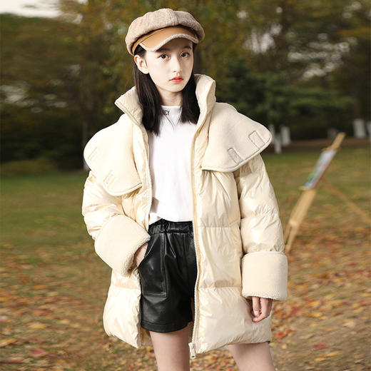 【品牌女童羽绒服白鸭绒】儿童冬装羽绒服短款加厚大童面包服轻薄免洗 商品图3
