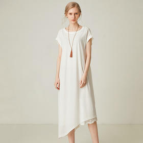 famecoco范可儿针织不规则连衣裙女夏季新款宽松中长裙F193FA023