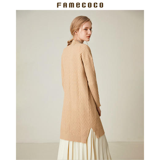 famecoco范可儿气质中长款毛衣连衣裙F185FA012 商品图1