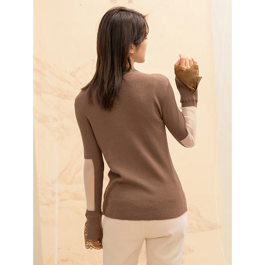 Famecoco范可儿羊毛衫女秋冬设计感内搭小众毛衣针织衫F195DB020 商品图3