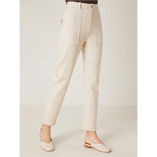 Famecoco范可儿休闲裤显瘦百搭运动弹力九分裤F195GA025 商品图0