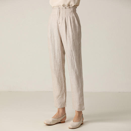 famecoco范可儿休闲裤高腰显瘦直筒裤长裤女F203GA035 商品图0