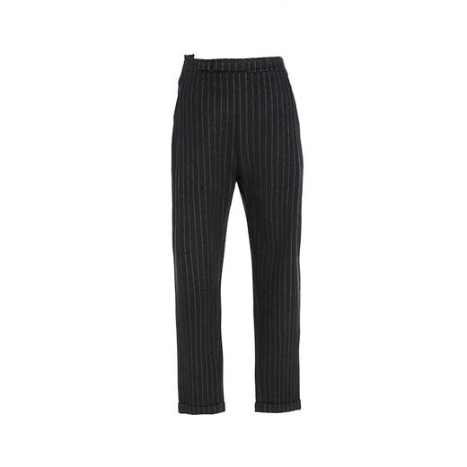 Famecoco范可儿条纹西裤小脚毛呢裤F188GA048 商品图4