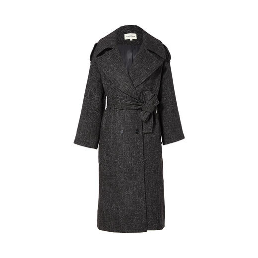 Famecoco范可儿毛呢外套显瘦中长款呢子大衣F198AC126 商品图4