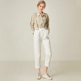 famecoco范可儿背带裤女2020春季直筒显瘦可拆带休闲裤F191GA026