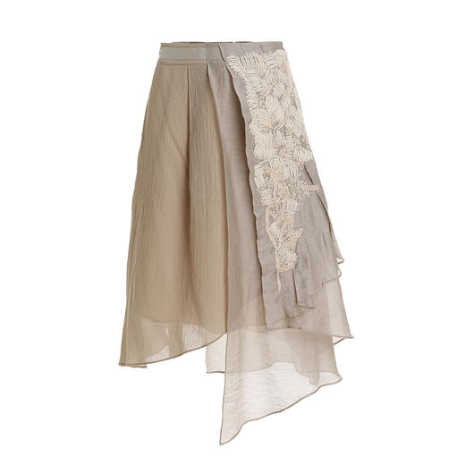 famecoco范可儿半身裙刺绣工艺不规则裙女F203HA004 商品图4