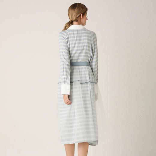 Famecoco范可儿连衣裙女格纹衬衫裙两件套F201EA006 商品图1