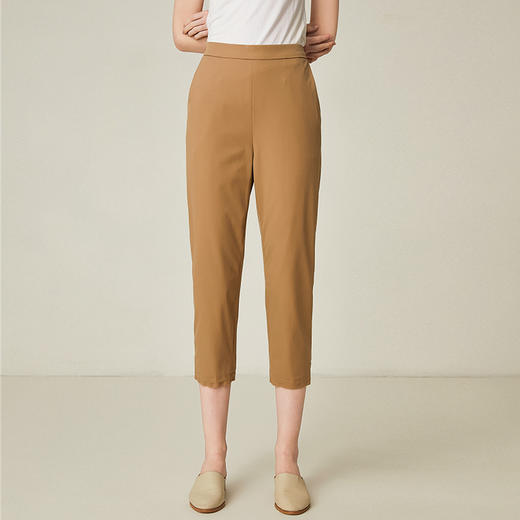 famecoco范可儿通勤裤子女新款宽松直筒长裤白色休闲裤F193GA027 商品图2