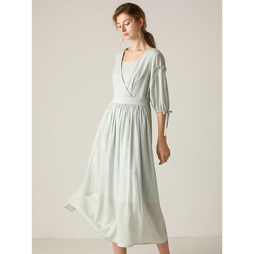 Famecoco夏新款法式超仙女收腰显瘦气质甜美连衣裙长裙F203FA022 商品图0