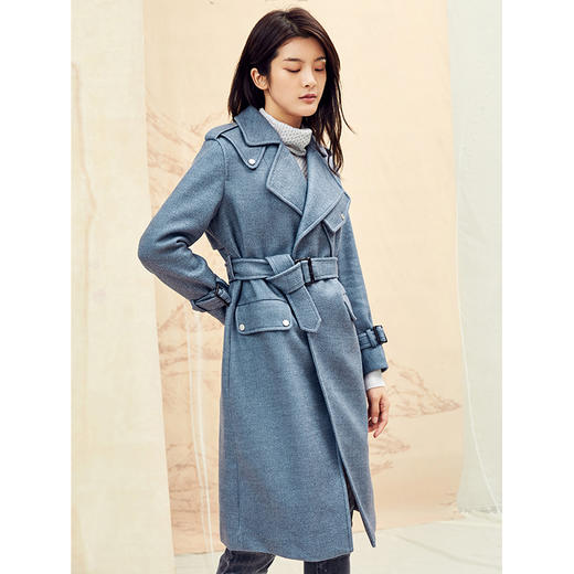 Famecoco范可儿冬季毛呢外套中长款大衣F188AC027 商品图2