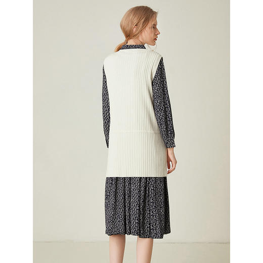 famecoco范可儿造型马甲无袖毛衣背心F191CA003 商品图1