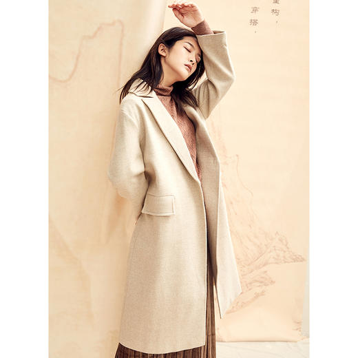 Famecoco范可儿大衣冬毛呢外套中长款F198AC112 商品图3