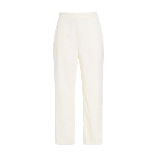 famecoco范可儿通勤裤子女新款宽松直筒长裤白色休闲裤F193GA027 商品图4