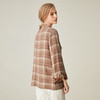famecoco范可儿秋季长袖格子衬衫女刺绣系带上衣F195BD021 商品缩略图1